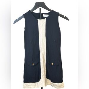Lotti Top — Girls Black / Dark Navy & Cream Sleeveless Dress, Size 12